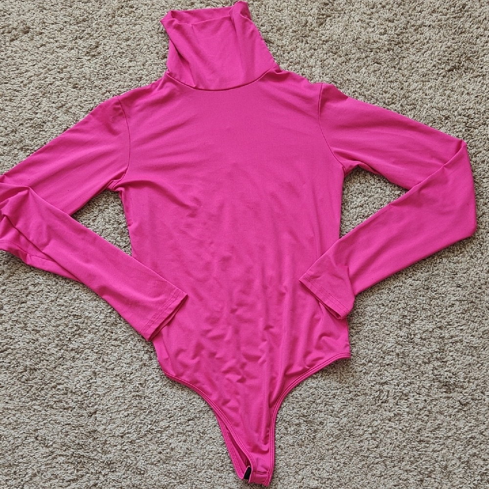 2/ $10. Vibrant Pink High Neck Bodysuit